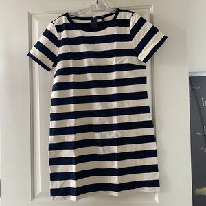 J. Crew Rugby Navy & Off-White Striped Dress 100% Cotton Size Small NWT $88